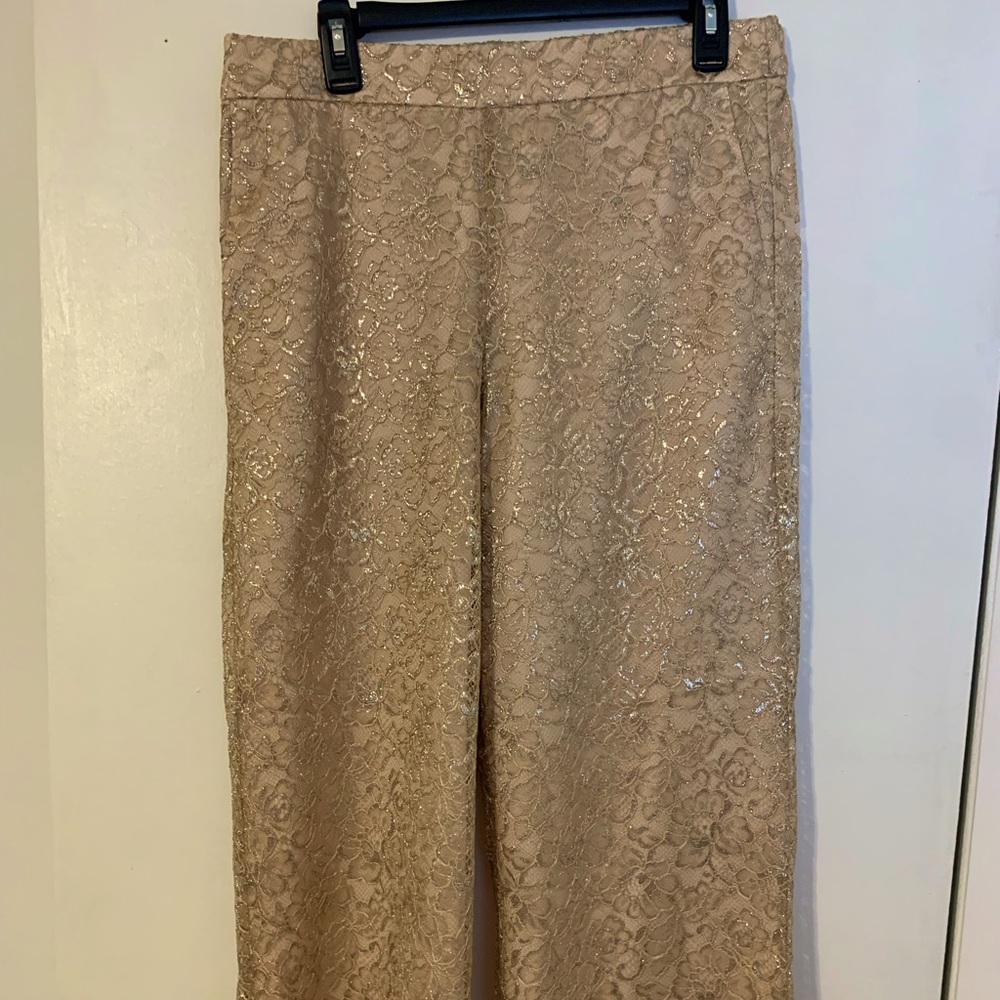 JCrew Metalic lace pants
